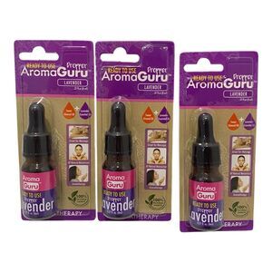 Aroma Guru Lavender Essential Oil Blend Dropper Aromatherapy 3 Pack Bundle